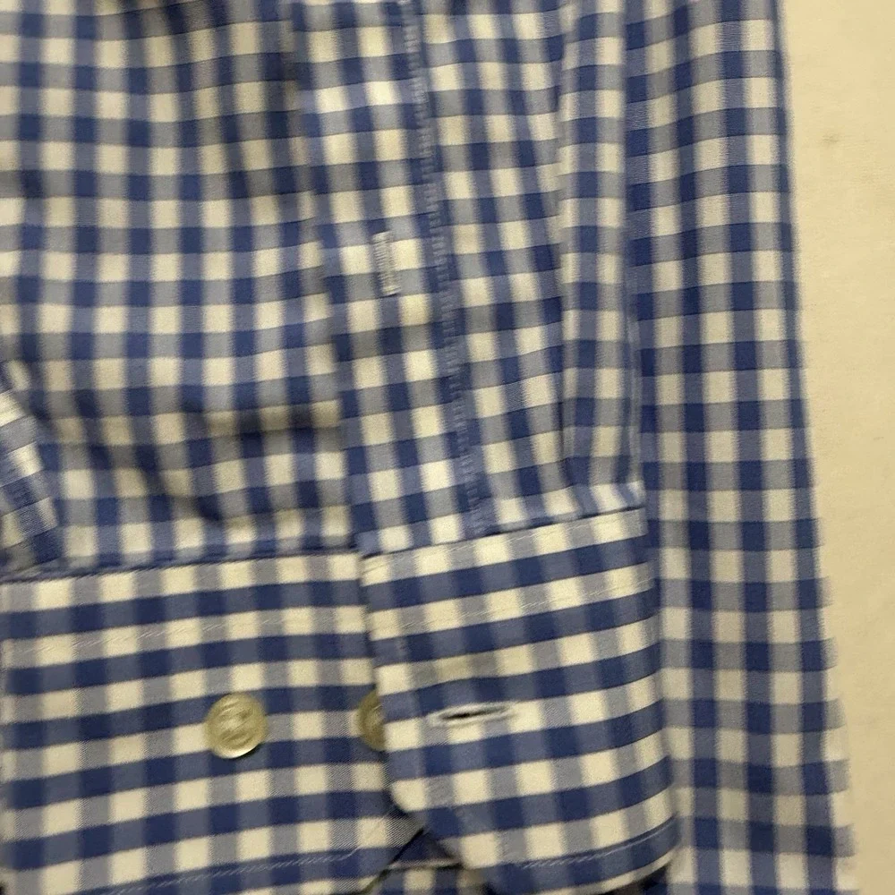 Banana Republic L Non Iron‎ Classic Fit Blue Gingham Dress Shirt